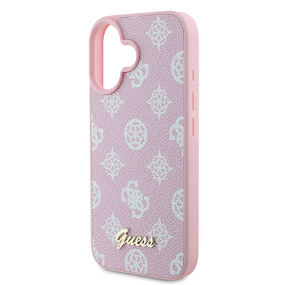 MagSafe ovitek za Apple iPhone 16, Guess, Peony Script, Roza