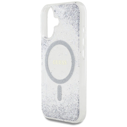 Ovitek MagSafe za Apple iPhone 16, Guess, Resin Gradient Glitter, Srebrn