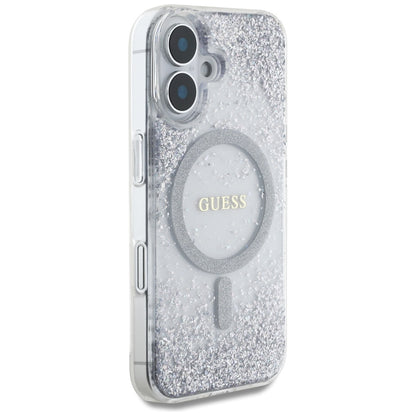 Ovitek MagSafe za Apple iPhone 16, Guess, Resin Gradient Glitter, Srebrn