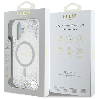 Ovitek MagSafe za Apple iPhone 16, Guess, Resin Gradient Glitter, Srebrn