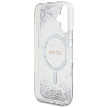 Ovitek MagSafe za Apple iPhone 16, Guess, Resin Gradient Glitter, Srebrn