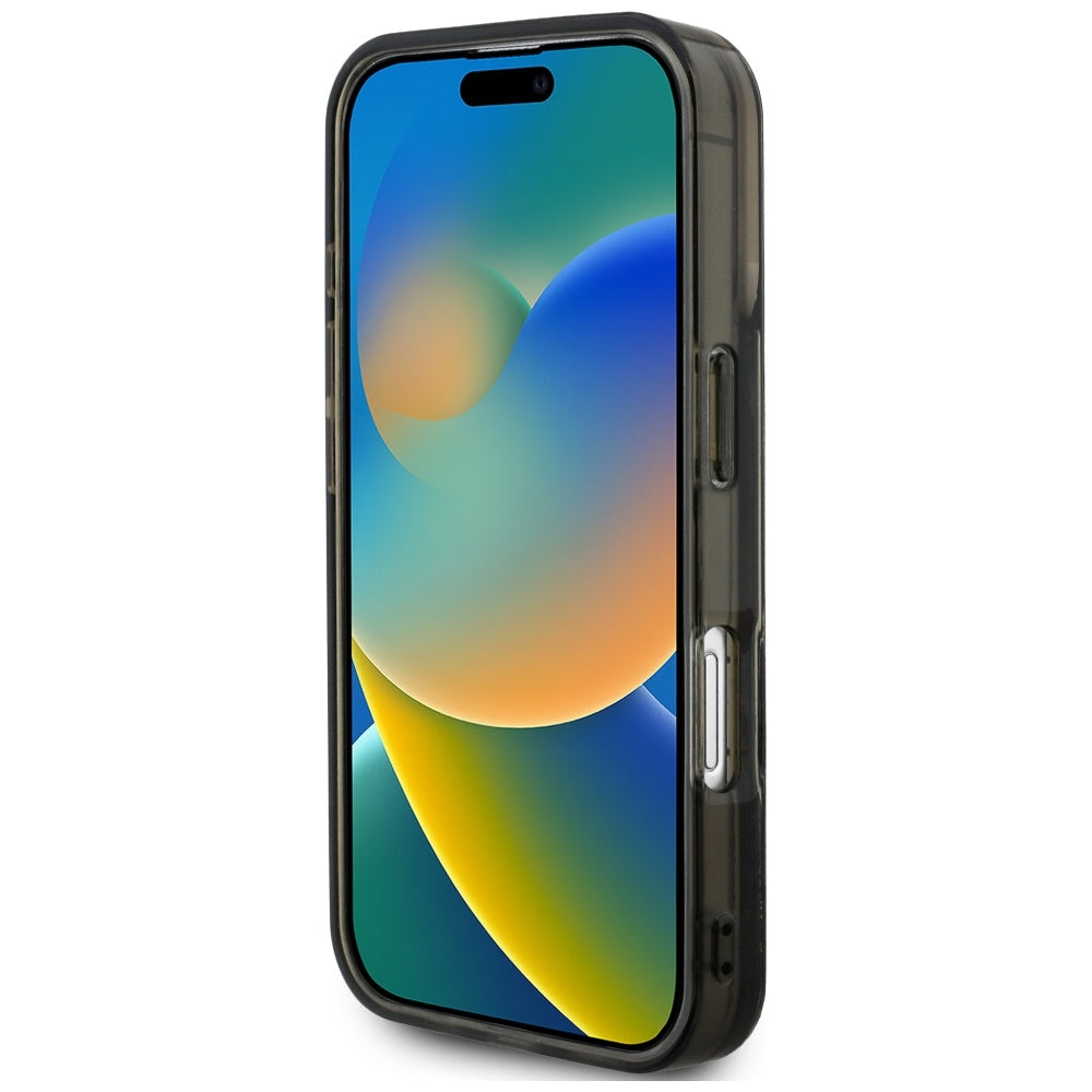 MagSafe Case for Apple iPhone 16, Karl Lagerfeld, Liquid Glitter Choupette Logo, Black