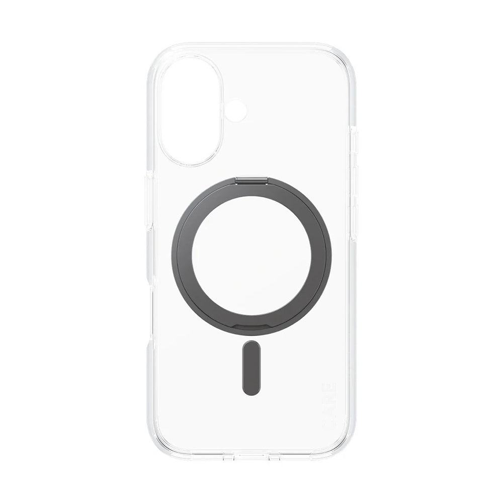 MagSafe Case for Apple iPhone 16, PanzerGlass, Care Feature Kickstand, Black Transparent
