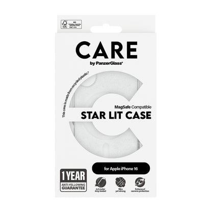 Ovitek MagSafe za Apple iPhone 16, PanzerGlass, Care Urban Combat Star Lit, Prozorna Bela