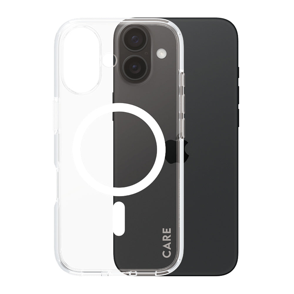Ovitek MagSafe za Apple iPhone 16, PanzerGlass, Care Urban Combat, Prozorno Bel
