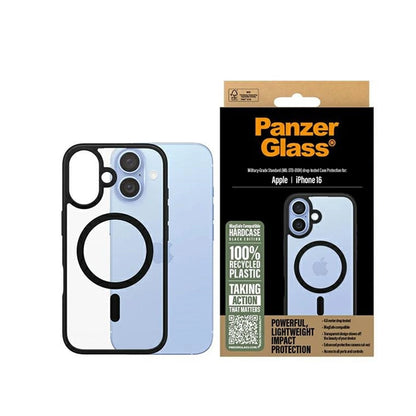 MagSafe Case for Apple iPhone 16, PanzerGlass, Frame, Black Transparent
