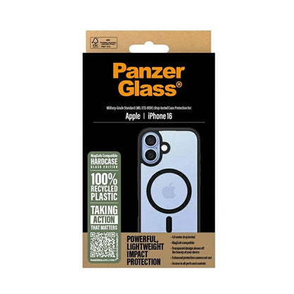 MagSafe Case for Apple iPhone 16, PanzerGlass, Frame, Black Transparent