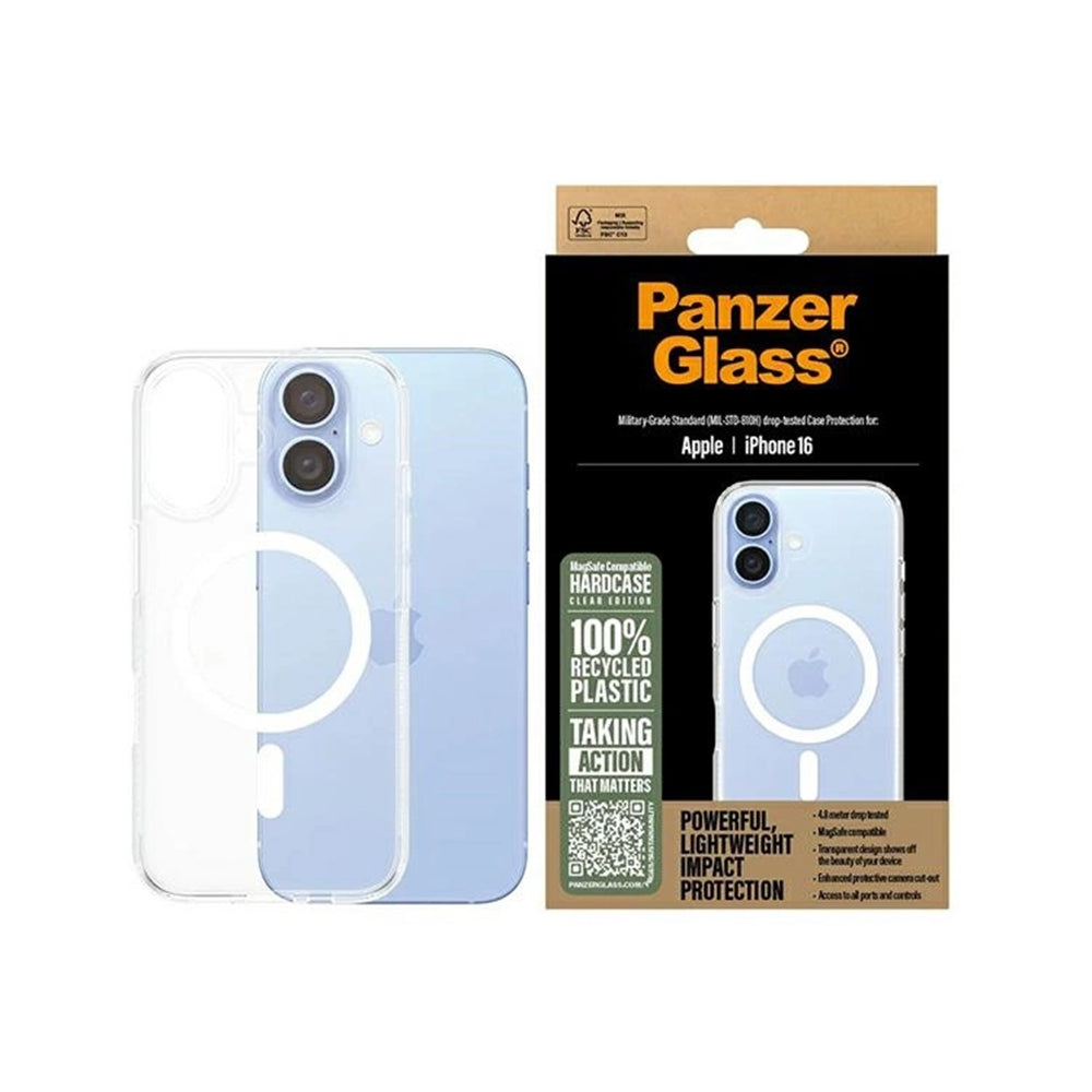 MagSafe Case for Apple iPhone 16, PanzerGlass, HardCase, White Transparent