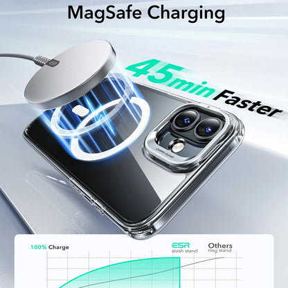 Ovitek MagSafe za Apple iPhone 16 Plus, ESR, Classic Hybrid Kickstand, Črno prozoren