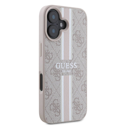 MagSafe ovitek za Apple iPhone 16 Plus, Guess, 4G Printed Stripes, Roza