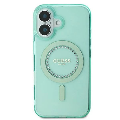 Ovitek MagSafe za Apple iPhone 16 Plus, Guess, IML Rhinestone, Zelen