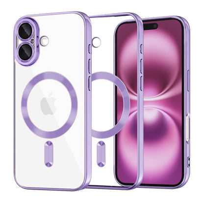 Ovitek MagSafe za Apple iPhone 16 Plus, Techsuit, Luxury Crystal, Svetlo vijoličen