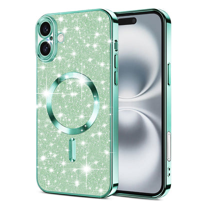 MagSafe ovitek za Apple iPhone 16 Plus, Techsuit, Luxury Glitter, Svetlo zelena