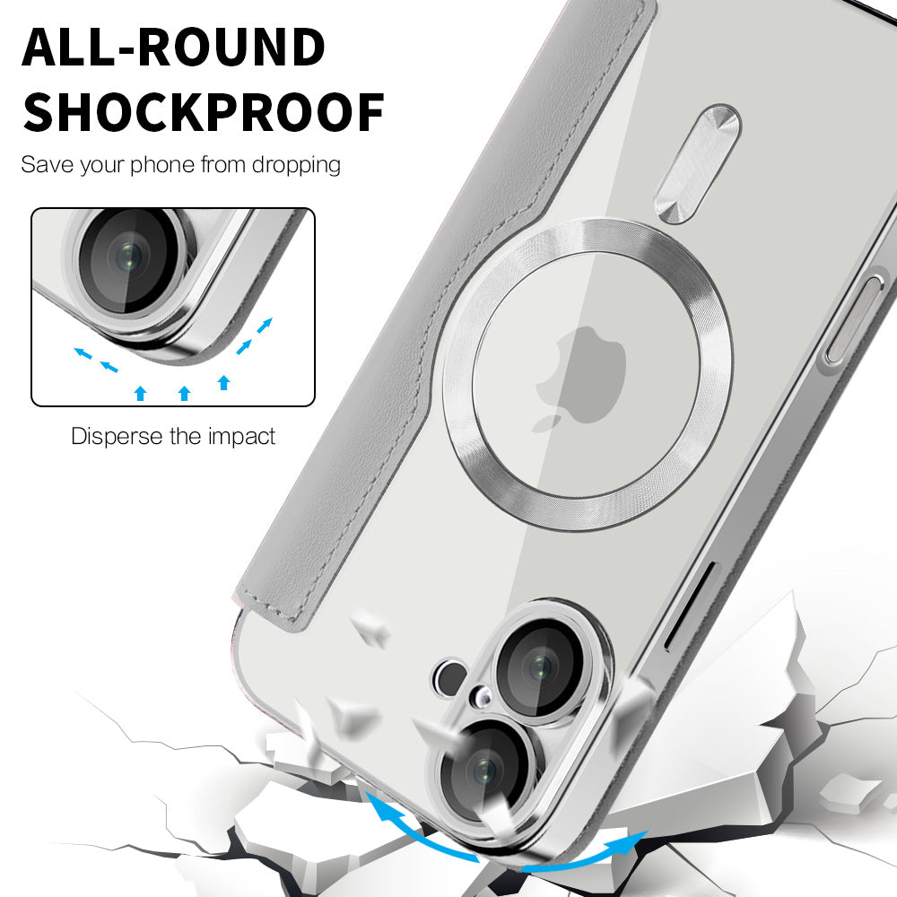 Ovitek MagSafe za Apple iPhone 16 Plus, Techsuit, SmartMag Book, Siva