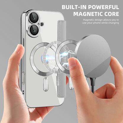 Ovitek MagSafe za Apple iPhone 16 Plus, Techsuit, SmartMag Book, Siva