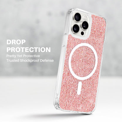 MagSafe ovitek za Apple iPhone 16 Plus, Techsuit, bleščeči bleščice, vijolična