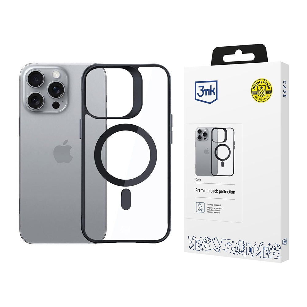 MagSafe ovitek za Apple iPhone 16 Pro, 3MK, Satin Armor, Prozoren