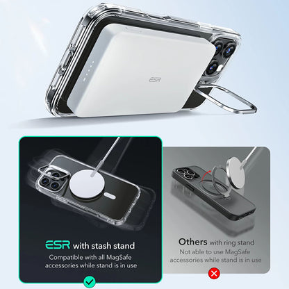 Ovitek MagSafe za Apple iPhone 16 Pro, ESR, Classic Hybrid Kickstand, Satenasto črn