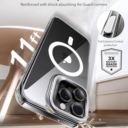 Ovitek MagSafe za Apple iPhone 16 Pro, ESR, Classic Hybrid Kickstand Slide, Prozoren