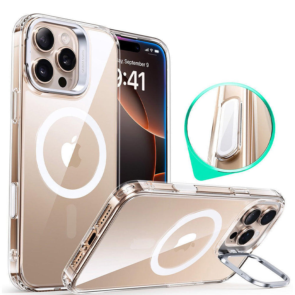 Ovitek MagSafe za Apple iPhone 16 Pro, ESR, Classic Hybrid Kickstand Slide, Prozoren