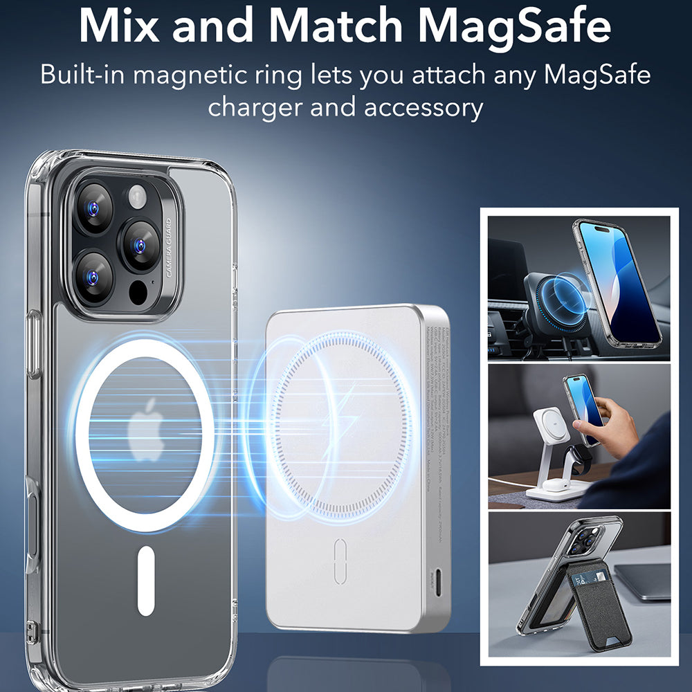 Ovitek MagSafe za Apple iPhone 16 Pro, ESR, Classic Hybrid, Satenasto prozoren