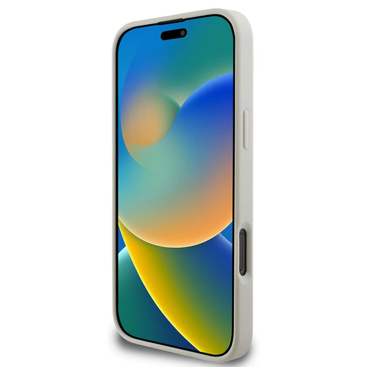 Ovitek MagSafe za Apple iPhone 16 Pro, Guess, Grained Gold Ring, Bež