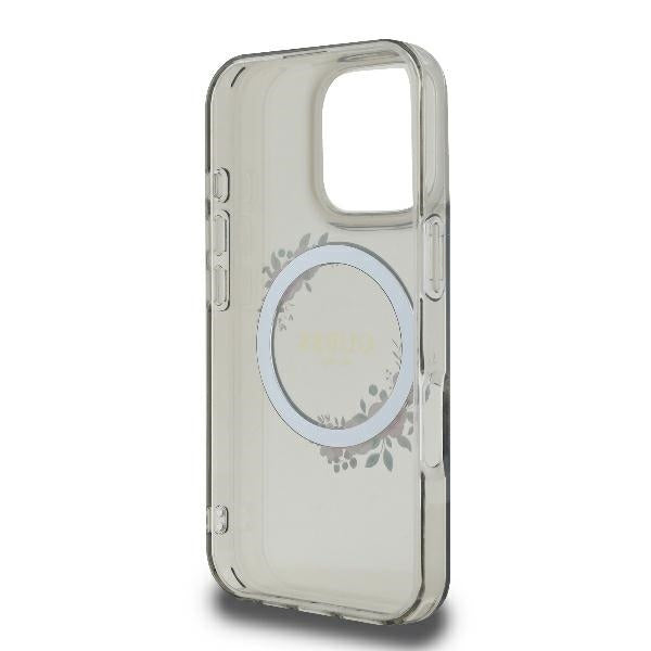 MagSafe ovitek za Apple iPhone 16 Pro, Guess, IML Flowers Wreath, črna