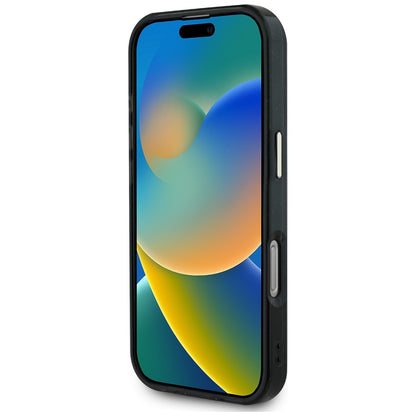 Ovitek MagSafe za Apple iPhone 16 Pro, Guess, IML Glitter 4G Circle Triangle, črn