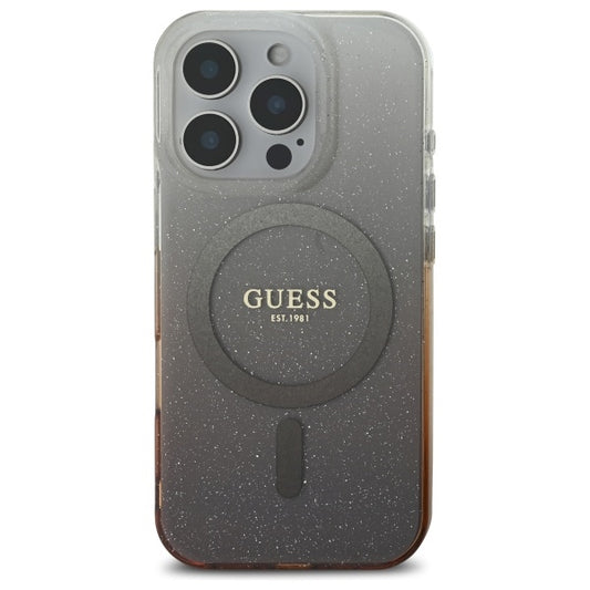 Ovitek MagSafe za Apple iPhone 16 Pro, Guess, IML Glitter Gradient, Rjava