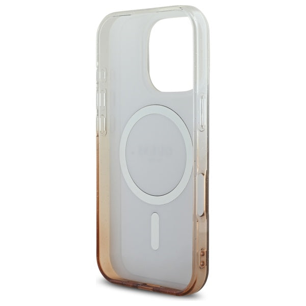 Ovitek MagSafe za Apple iPhone 16 Pro, Guess, IML Glitter Gradient, Rjava