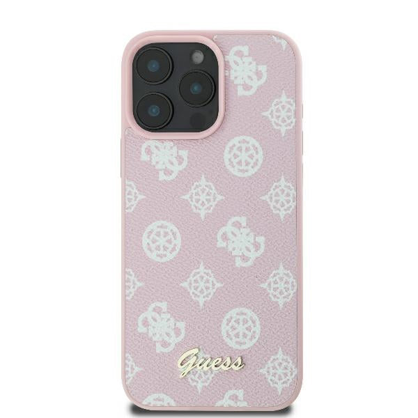 MagSafe ovitek za Apple iPhone 16 Pro, Guess, Peony Script, Roza