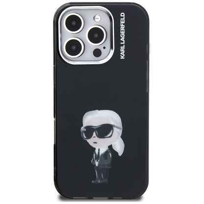 Ovitek MagSafe za Apple iPhone 16 Pro, Karl Lagerfeld, IML Aquarelle Logo Karl, Črn