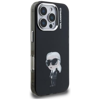 Ovitek MagSafe za Apple iPhone 16 Pro, Karl Lagerfeld, IML Aquarelle Logo Karl, Črn