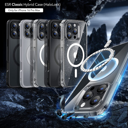 MagSafe Case for Apple iPhone 16 Pro Max, ESR, Classic Hybrid, Satin Transparent