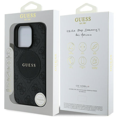 Ovitek MagSafe za Apple iPhone 16 Pro Max, Guess, 4G Circle Classic Logo, črn
