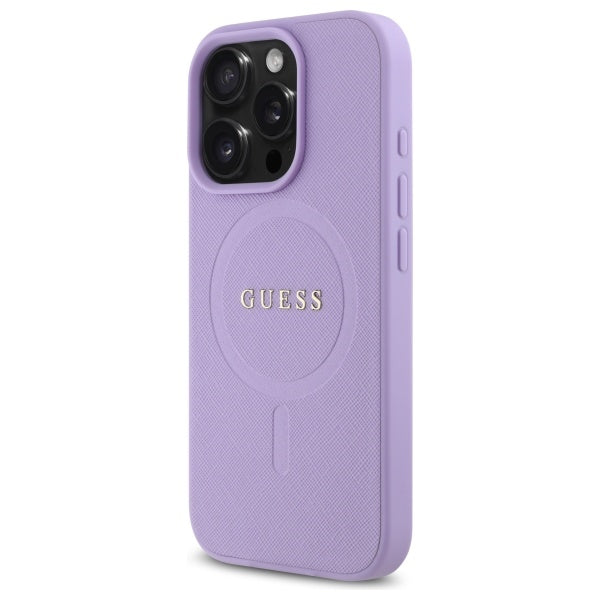 MagSafe Case for Apple iPhone 16 Pro Max, Guess, Saffiano, Purple
