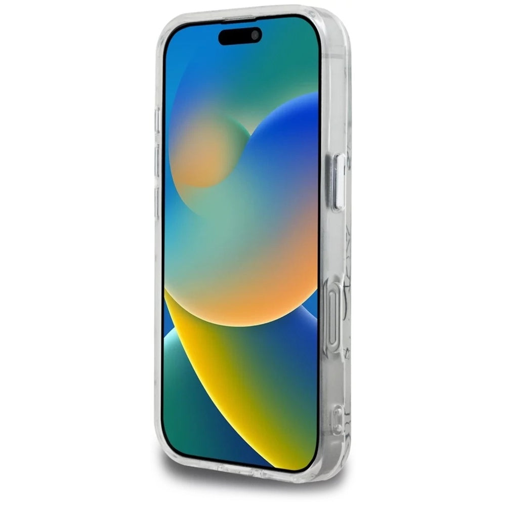 Ovitek MagSafe za Apple iPhone 16 Pro Max, Karl Lagerfeld, IML Karl Script Pattern, Bela