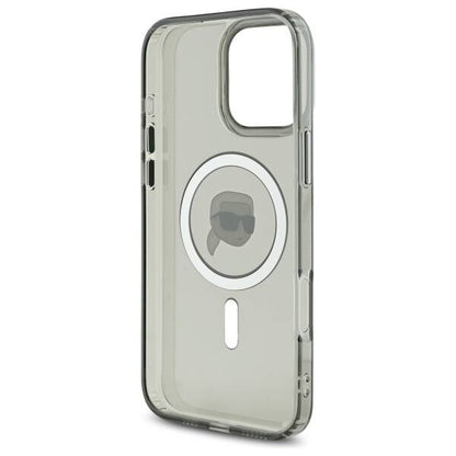 Ovitek MagSafe za Apple iPhone 16 Pro Max, Karl Lagerfeld, IML Metal Karl's Head, črn