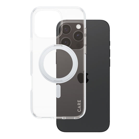 Ovitek MagSafe za Apple iPhone 16 Pro Max, PanzerGlass, s funkcijo stojala, Srebrno prozoren