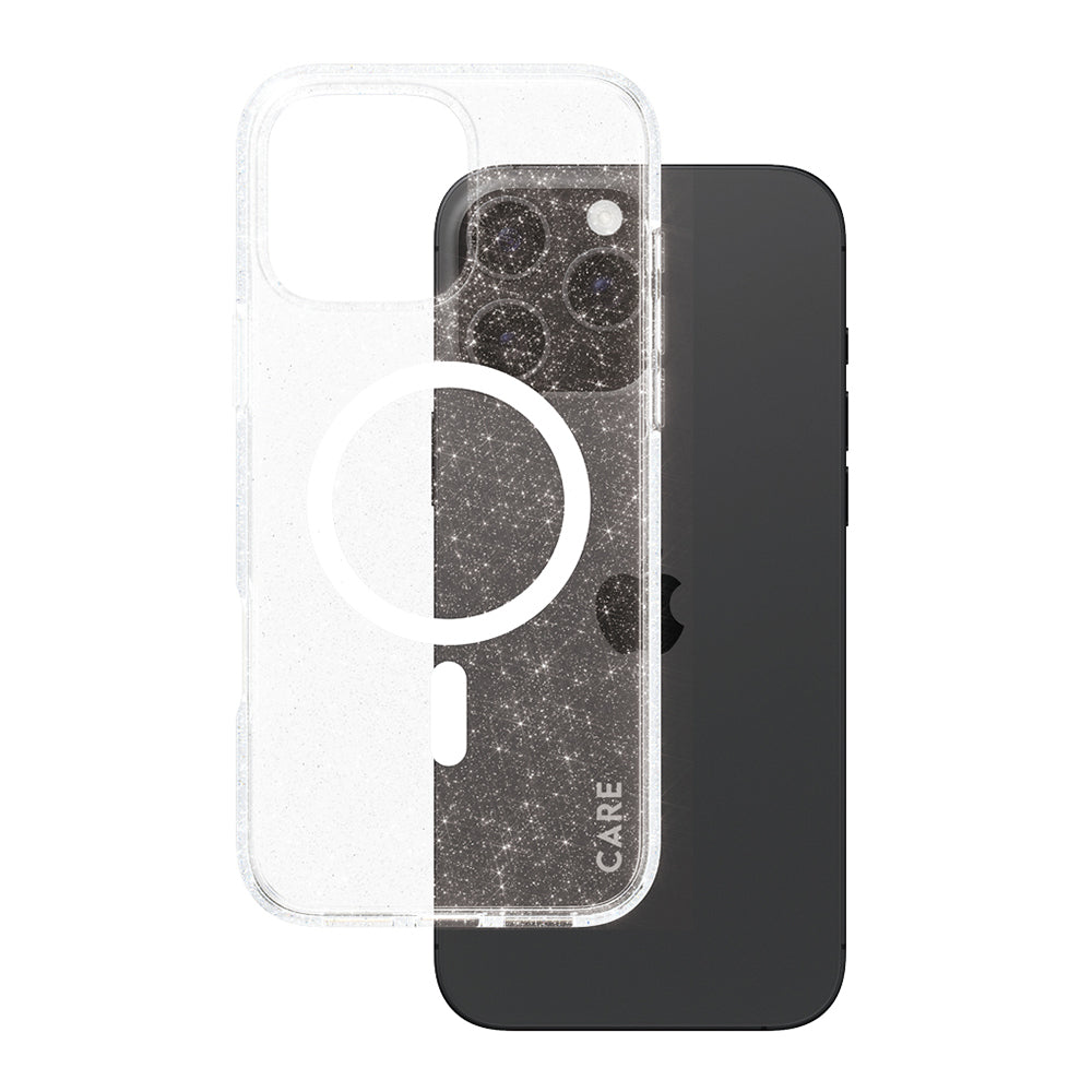 Ovitek MagSafe za Apple iPhone 16 Pro Max, PanzerGlass, Care Urban Combat Star Lit, Prosojna Bela