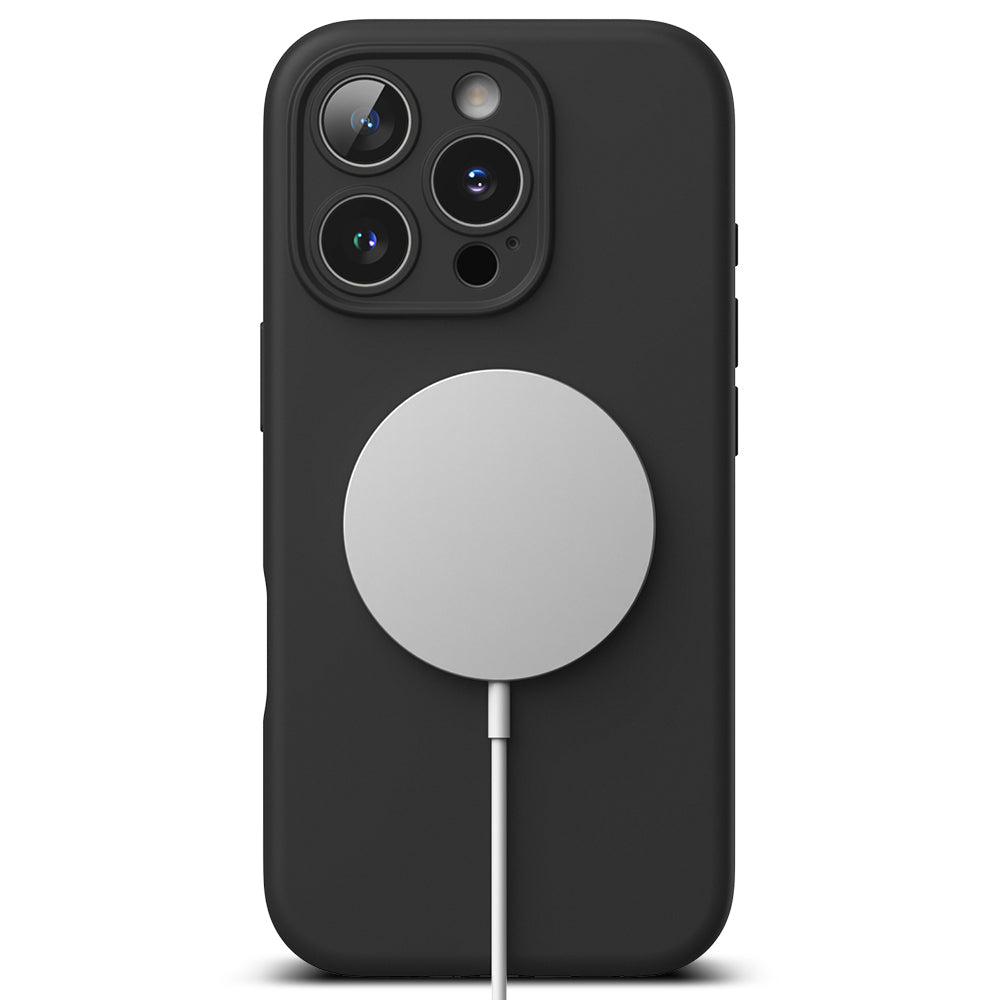 Ovitek MagSafe za Apple iPhone 16 Pro Max, Ringke, silikonski, črn