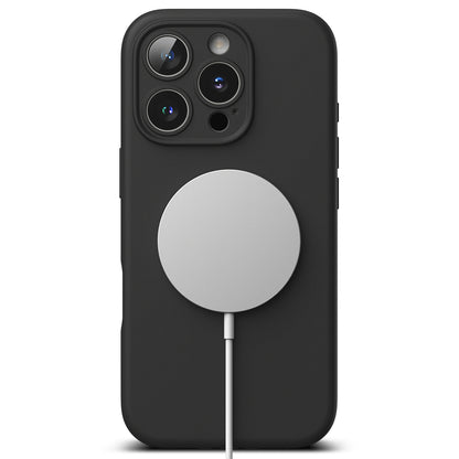 Ovitek MagSafe za Apple iPhone 16 Pro Max, Ringke, silikonski, črn