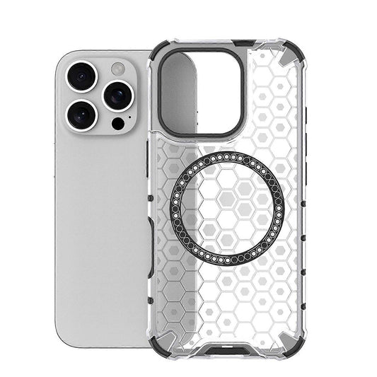 MagSafe ovitek za Apple iPhone 16 Pro Max, Techsuit, HoneyComb Shield, bel