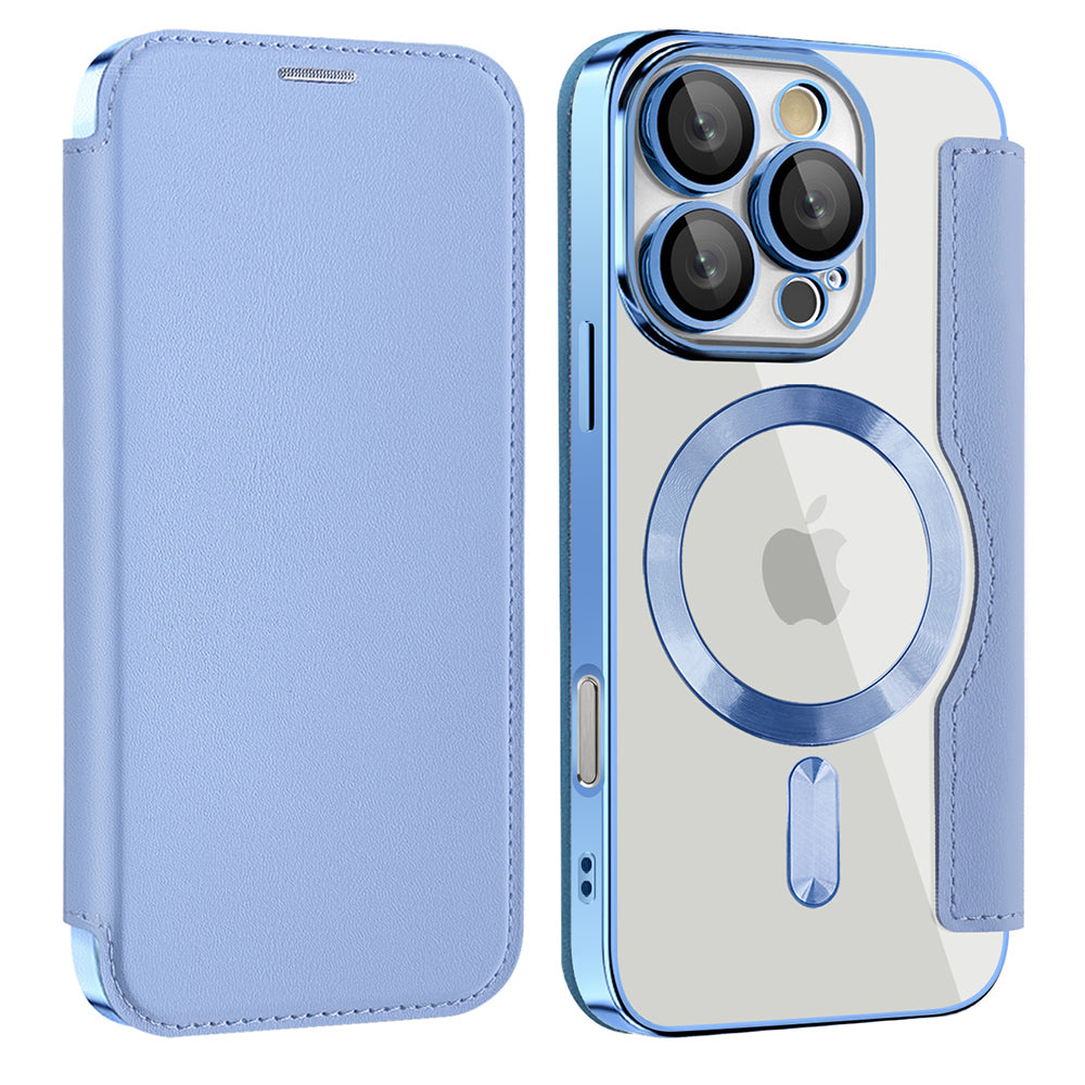 Ovitek MagSafe za Apple iPhone 16 Pro Max, Techsuit, SmartMag Book, modra