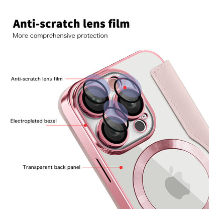 Ovitek MagSafe za Apple iPhone 16 Pro Max, Techsuit, SmartMag Book, roza