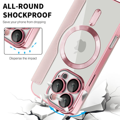 Ovitek MagSafe za Apple iPhone 16 Pro Max, Techsuit, SmartMag Book, roza