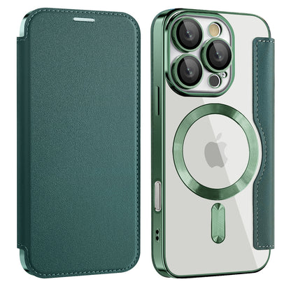 Ovitek MagSafe za Apple iPhone 16 Pro Max, Techsuit, SmartMag Book, Zelen