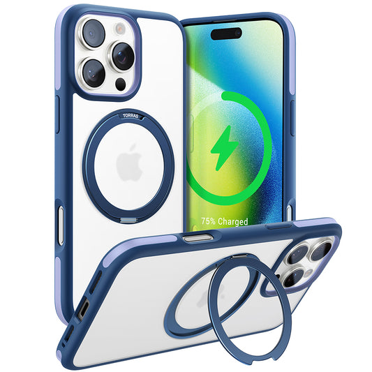 Ovitek MagSafe za Apple iPhone 16 Pro Max, Torras, Ostand R Fusion, Mornarsko modra