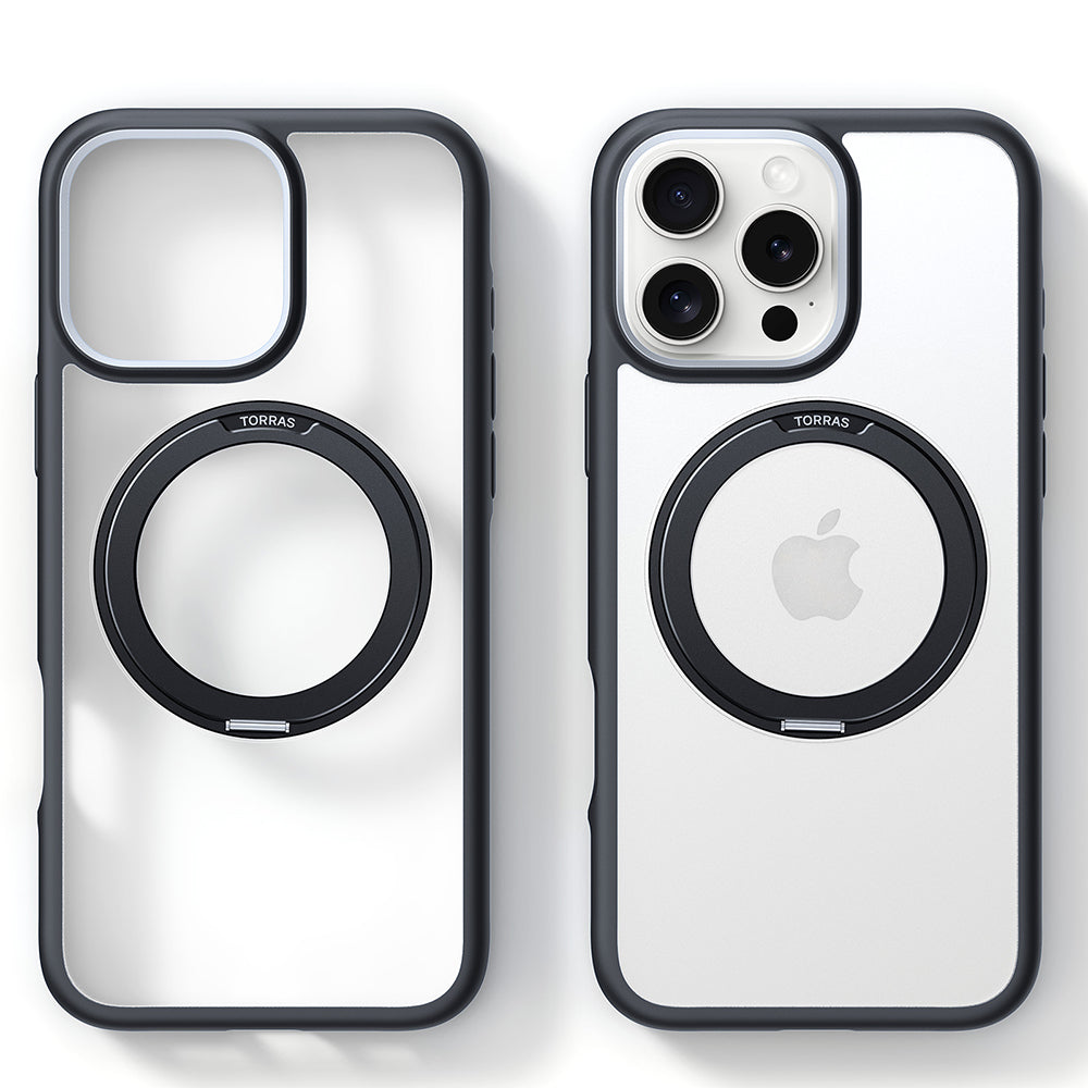 Ovitek MagSafe za Apple iPhone 16 Pro Max, Torras, Ostand R Fusion, Črn