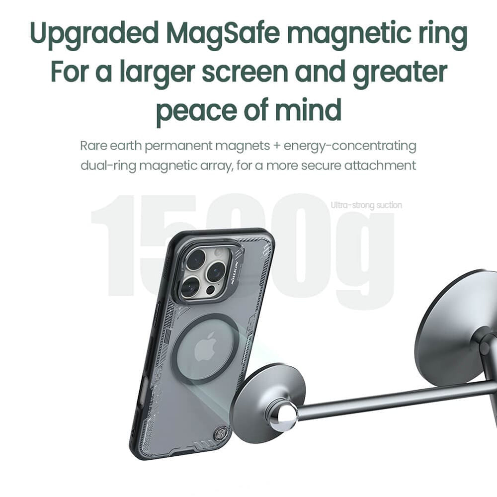 MagSafe ovitek za Apple iPhone 16 Pro, Nillkin, Iceblade Prop (z izrezom za kamero), Zelen